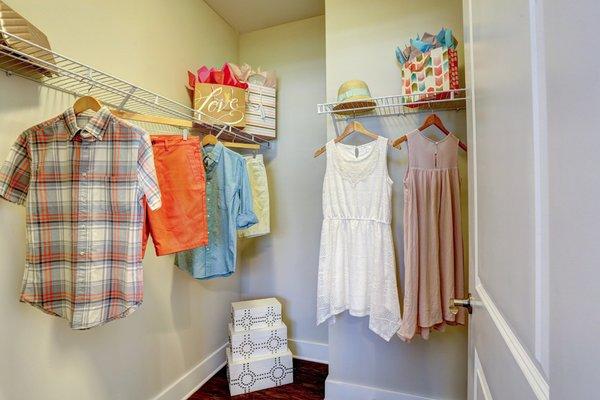 Expansive walk-in closets