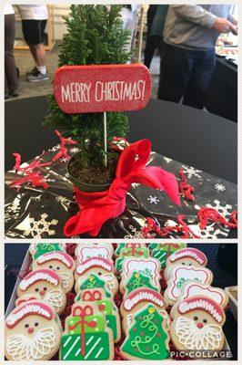 Festive table toppers and cookies at a community appreciation event!