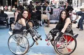 Colours Wheelchair Dancers Auti and Mia.  Call to get your dancing chair.