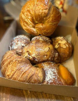 Croissants and almond butter croissants