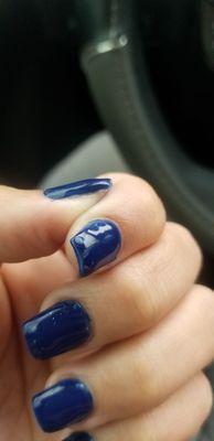 Air bubble with uneven  nail polish