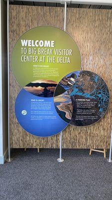 Welcome sign inside visitors center