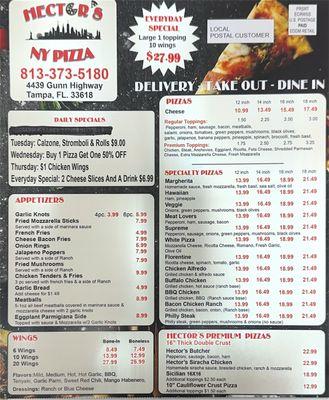 HectorsNYpizza Menu