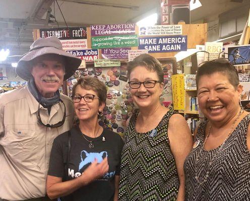 On the left are our wonderful friends from Tampa who paid it forward by buying us a pin of our choice.