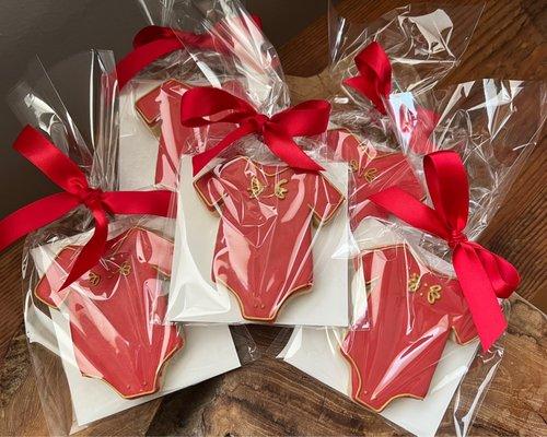 Red Egg and Ginger Iced Shortbread Cookie Favors