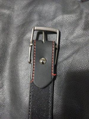 New belt purchase wth red stitching and gun metal buckle $35