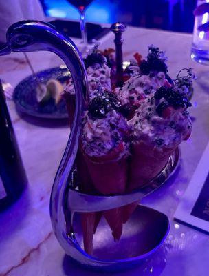 Lobster roll on a cone