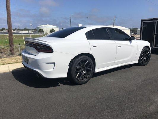 Window tint and wheel well marker light tinting on a 16' Dodge Charger