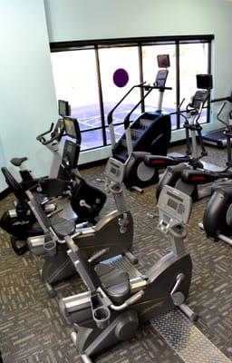 Bikes and Stair Mill with personal TV's!