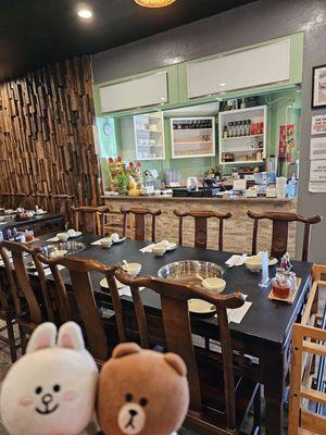 Table for hotpots and cashier's window