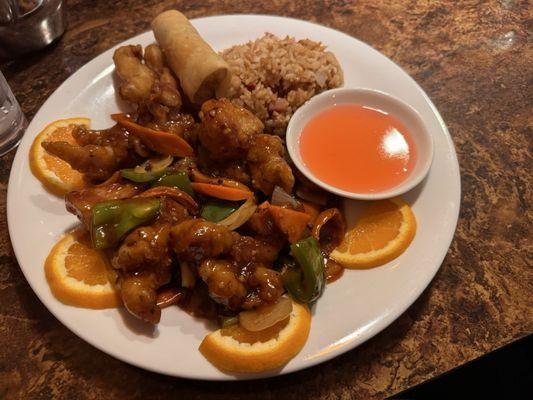 Orange chicken combo