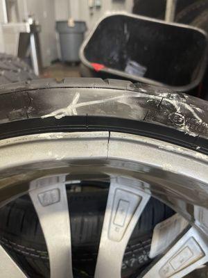 Before picture of cracked wheel.