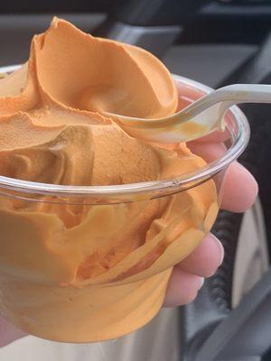 Georgia Peach soft frozen custard.