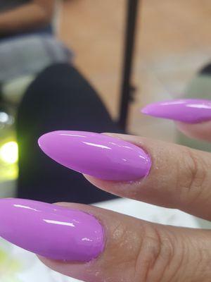 He did such a horrible job. Another salon that has No idea how to do acrylic nails,  look at the pictures!