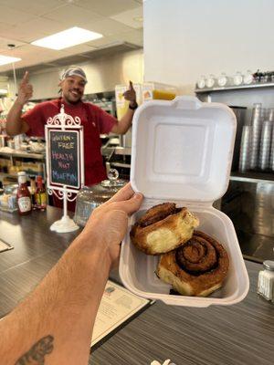 Cinnamon rolls and Joey!