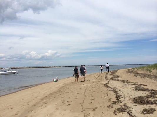 Beach walk right from a trail connected to UNE.