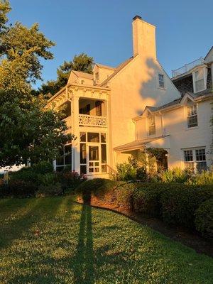 Main house after sunrise.