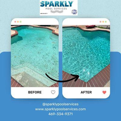 Before and After photos. This pool is now ready for a fun weekend.