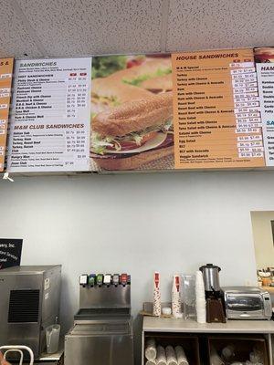 Sandwich menu