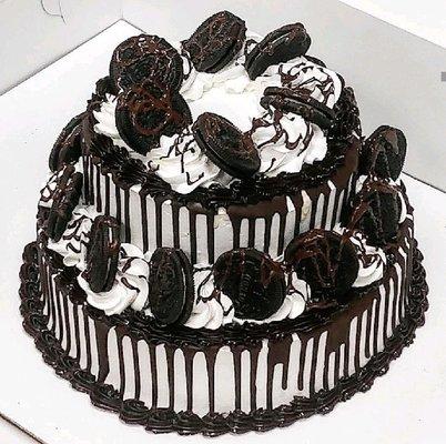 Two tiered Oreo cookie cake