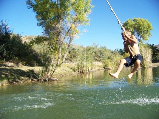 rope swing at lake