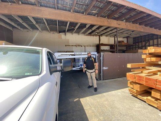 Bird proofing at a lumber yard.