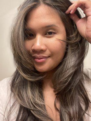 Loving this Signature Haircut + Face Framing Highlights by Kim!!!