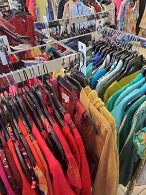 The boutique section is organized by size and color!