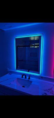 LED powered Vanity Mirror for Bathroom Remodels!