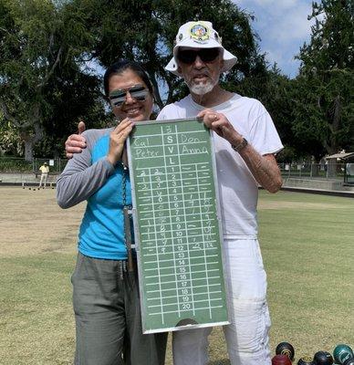 A 7-point super shot by Don and Anna! Congratulations! #holmbyparklawnbowlingclub #hplbc