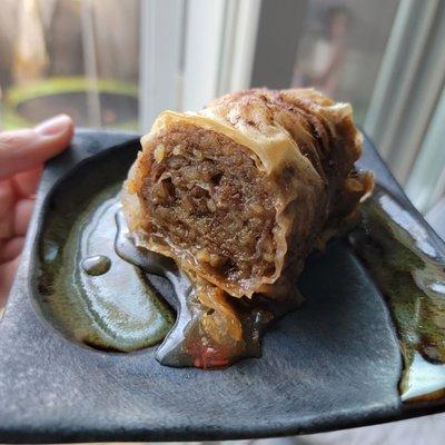 Handmade baklava togo from Cava Mezze Rockville plated at home