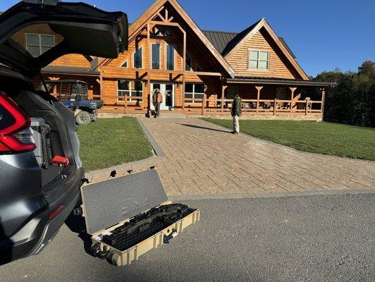 Newest lodge at Mountain Meadow... Have stayed in the new and original one. Pelican case with a custom Remington m700...