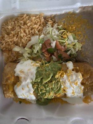 Chimichanga w/rice and beans