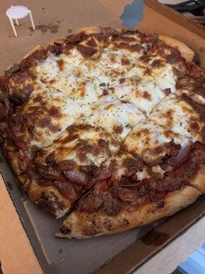 Small meat pizza with regular crust!