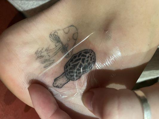 Morel mushroom tattoo