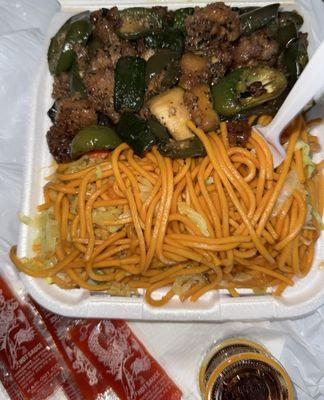 Jalapeno Chicken with Chow Mein & Fried Rice