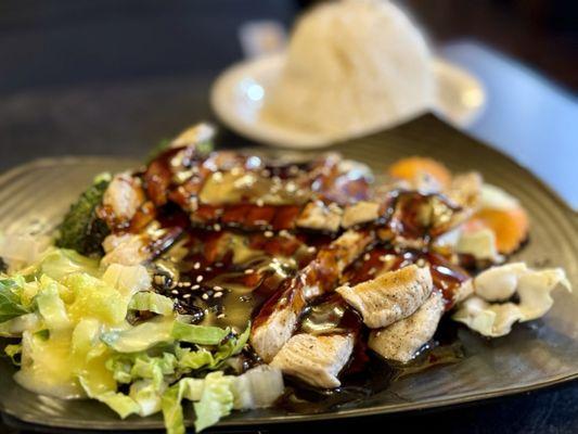 Teriyaki chicken with steamed rice