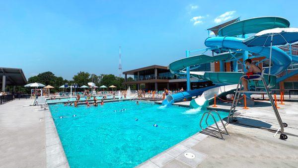 Brentwood YMCA outdoor pool and slide