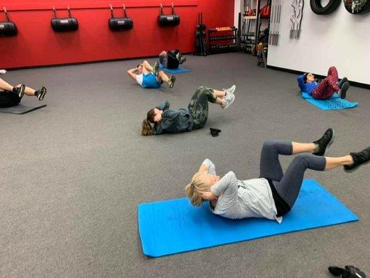 Working their core on Ab Wednesday.