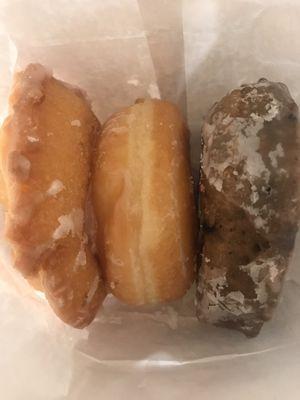 Left to right: Buttermilk, raised yeast, blueberry cake