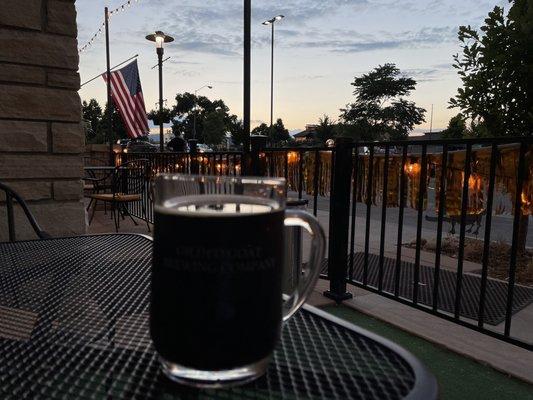 Nice summer evening with a Frumpy Moo Moo stout