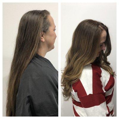 Before and after, quarantine hair makeover, self care, gray coverage