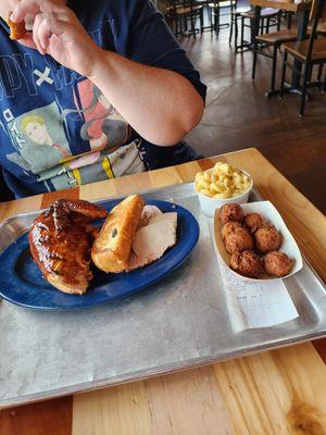 Chicken 1/4 and turkey hushpuppies