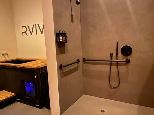 Private Shower,sauna and cold plunge room - sauna is not pictured but to the right