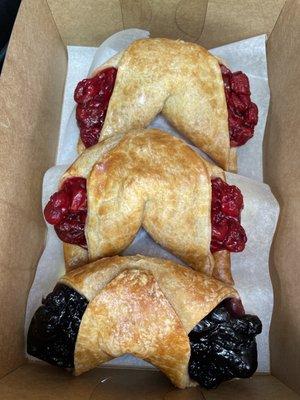 Cherry and blueberry horns