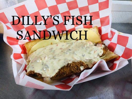 Our signature sandwich! Panko fried with Dilly sauce and provolone cheese.