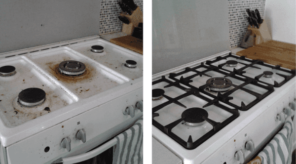 Before and after cleaning Oven or Stove only.