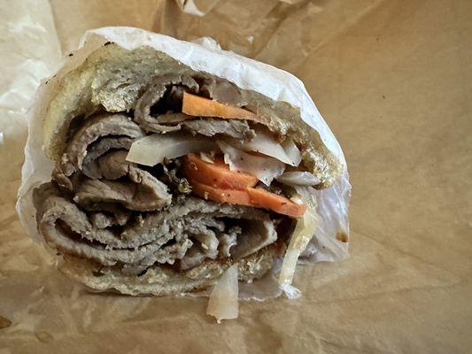 Chicago Italian Beef. Very forgettable as it was bland and dry. 1/10 rating.