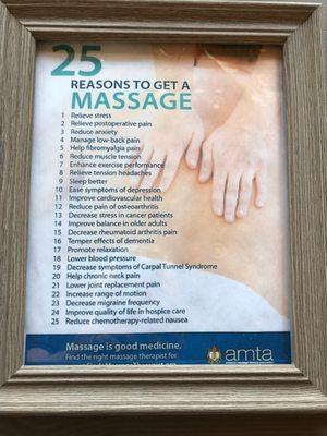 How many reasons do you have to get a massage?