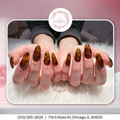 Autumn's earthy tones and textures! 
The perfect backdrop for your unique, luxury nail design